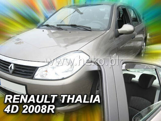 Heko Set of Windbreakers Front and Rear Car Dark Fime for Renault Thalia 4pcs