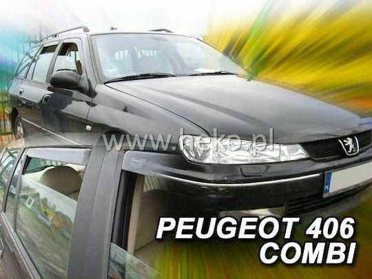 Heko Set of Windbreakers Front and Rear Car Dark Fime for Peugeot 406 4pcs