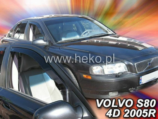 Heko Σετ Ανεμοθραύστες Αυτοκινήτου Μπροστινοί Σκούρο Φιμέ για Volvo S80 2τμχ