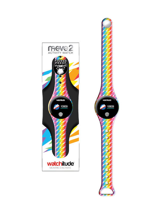 Watchitude Ceas digital pentru copii cu curea din cauciuc/plastic Multicolor