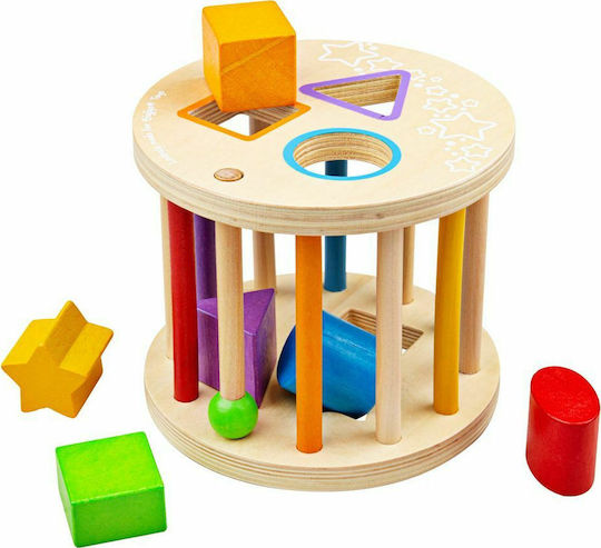 Big Jigs Shape Sorting Toy Cylinder with Shapes made of Wood for 12++ Months
