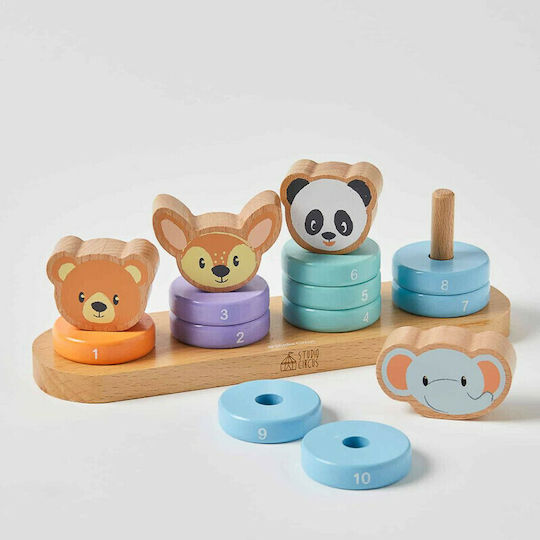 Jumini Stacking Toy Stacker with Numbers made of Wood for 12++ Months