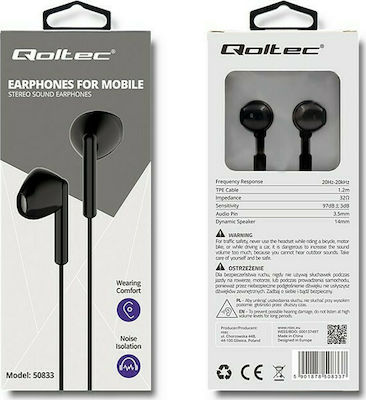 Qoltec 50833 Căști Handsfree cu Mufă 3.5mm Negru