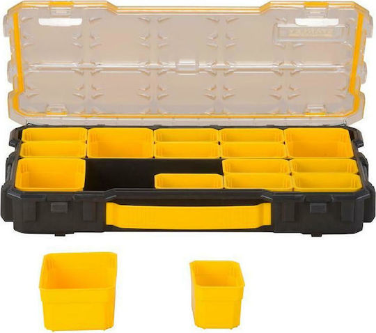 Stanley FatMax Pro Tool Compartment Organiser 14 Slot with Removable Box Yellow 43.2x26.7x6.4cm