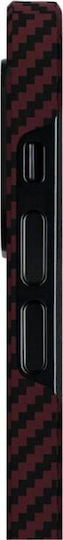 Pitaka MagCase Aramid Kevlar Back Cover Πλαστικό 0.65mm Black / Red Twill (iPhone 12 Pro Max)