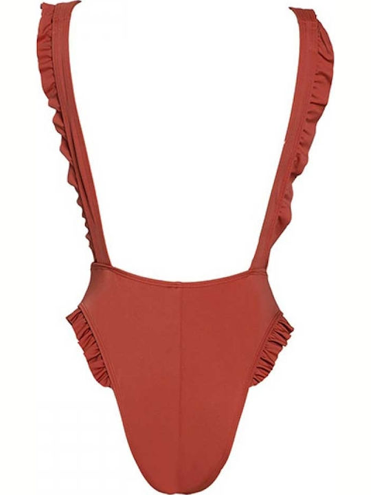 One Piece Swimsuit with Removable Padding Orange