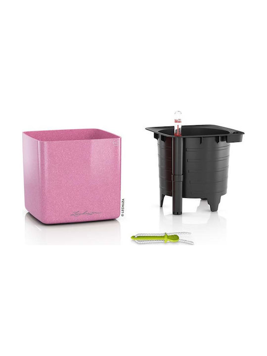 Lechuza Cube Glossy Самополивен Саксия Пластмаса 14x14x14см.