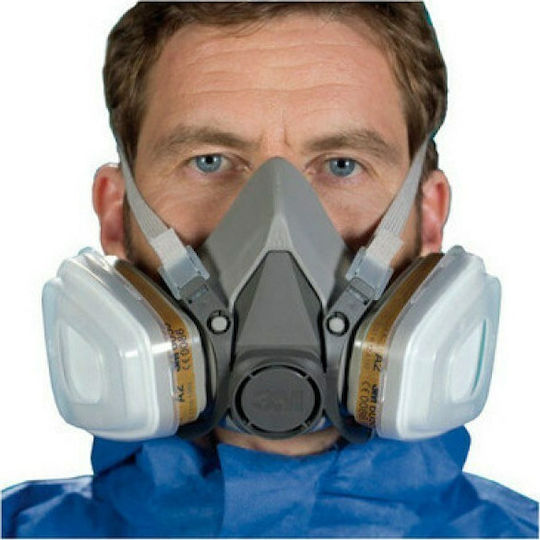 3M Mask Half Face with Filters 6059 & pre filters 5925 P2 6200 Gray