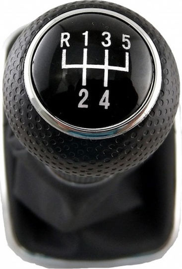 Carner Shift Knob with Bubble με Φυσούνα από Δερματίνη και Πλαίσιο 4/Bora με Πατητή Όπισθεν 23mm for Volkswagen Golf black
