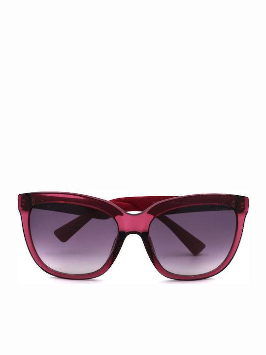 Police Women's Sunglasses with Burgundy Plastic Frame and Purple Gradient Lens