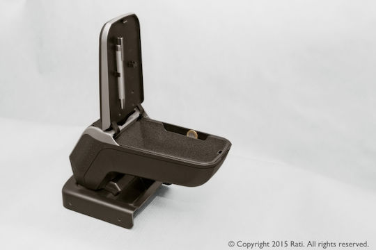Rati Armster 2 Auto Armlehnenkonsole aus Kunstleder Kompatibel mit Fiat Linie 2007-2015 Silber Farbe