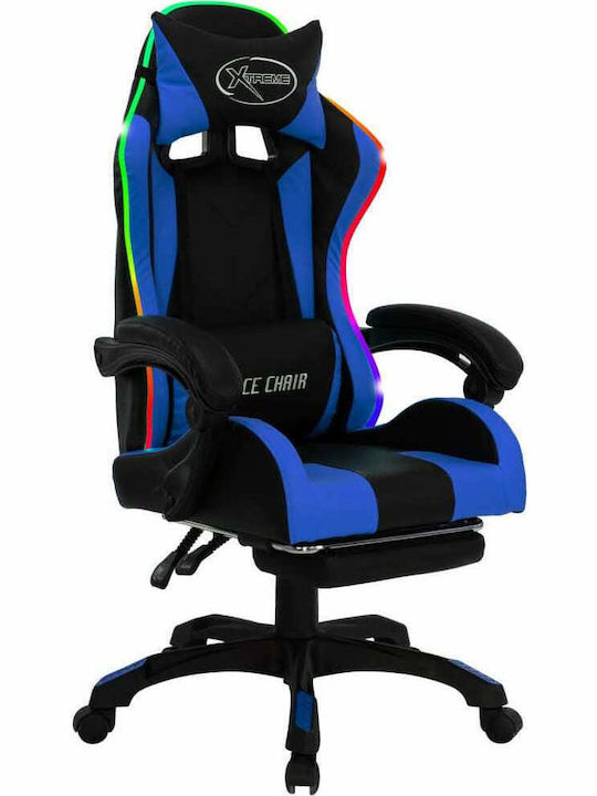 vidaXL 288006 Gaming Chair with RGB Lighting and Footrest Black/Blue