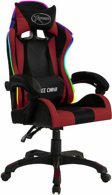 vidaXL 288003 Gaming Chair with Adjustable Armrests and RGB Lighting Wine Red/Black