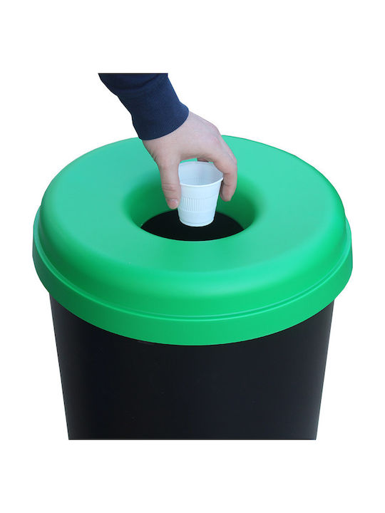 Viomes Coș de Reciclare Plastic Verde 60lt 1buc