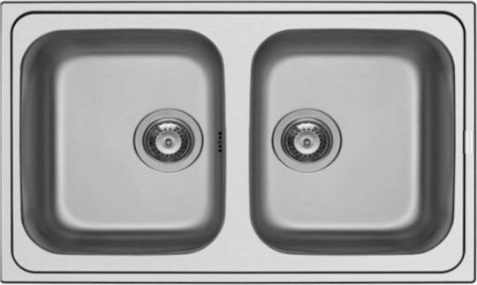 Pyramis Inset 2B Drop-In Inox Μ79xΠ50cm Silber