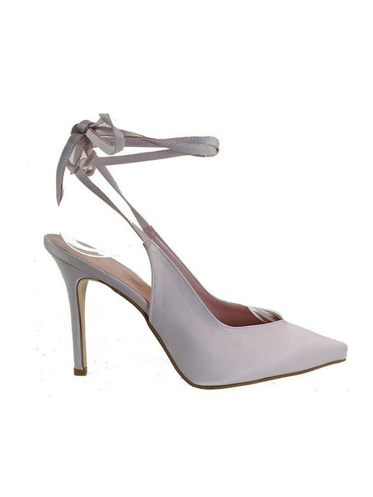 Alessandra Paggioti Leather Pointed Toe Stiletto Beige High Heels 89685