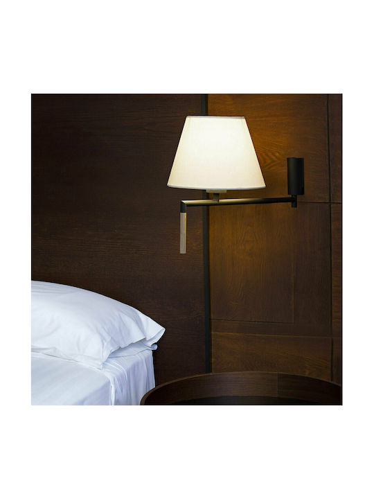 Faro Barcelona Ron Modern Lamp Wall with Socket E27 and Switch Beige 22x21cm