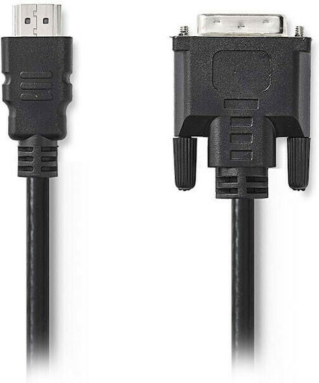Nedis 5m DVI-D male to HDMI male Cable Black (CCGP34800BK50)