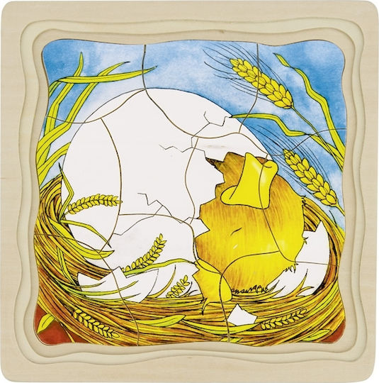 Wooden Kids Puzzle Evolution Chicken for 3+ years+ Years 44pcs Goki