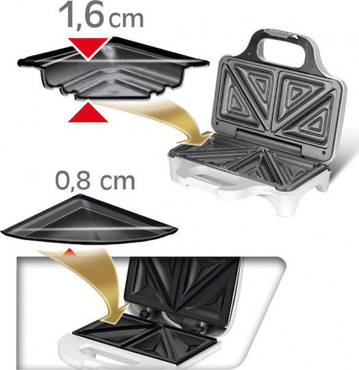 MPM Sandwich Maker for for 2 Sandwiches Sandwiches 900W White