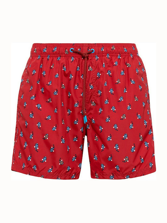 Men's Swimwear Shorts Red with Patterns