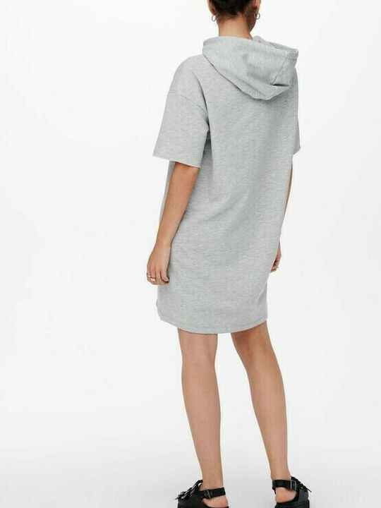 Only Summer Mini Dress with Hood Gray