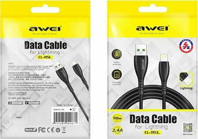 Awei CL-110T USB 2.0 Cable USB-C male - USB-A male Black 1m