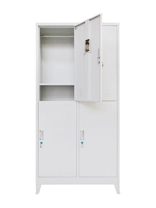 Φοριαμός Μεταλλικός με 4 Ντουλάπια 90x45x190εκ.