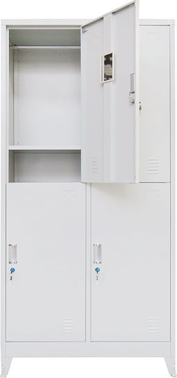 Locker Metal with 4 Cabinets 90x45x190cm