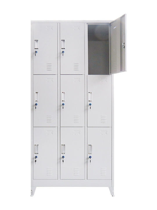 Dulap Metalic cu 9 Dulapuri 90x45x195cm
