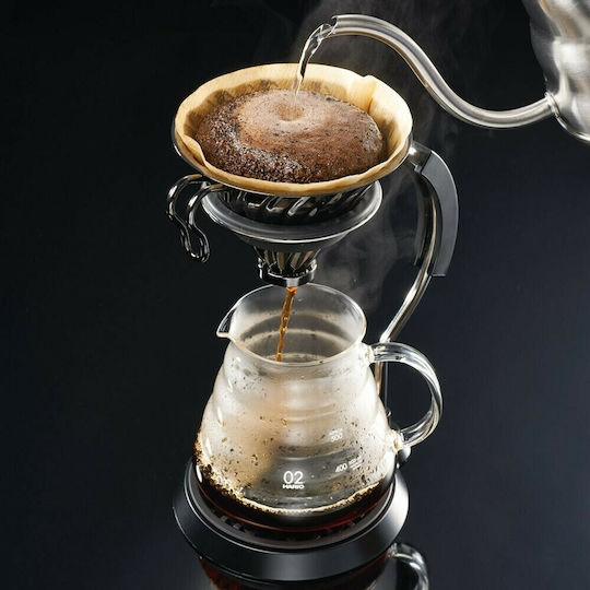 Hario V60 Metal Dripper / Matte Black 02 Picurător de cafea Oțel inoxidabil Negru 145x120x90mm