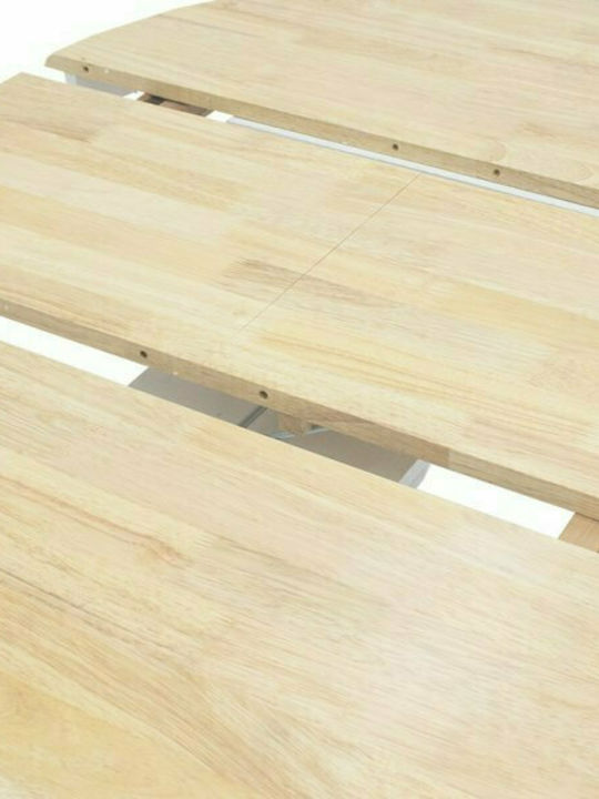 Lars Masă Sala de mese Masa extensibilă Lemnoasă Alb - Natural 100(+38)x100x75buc