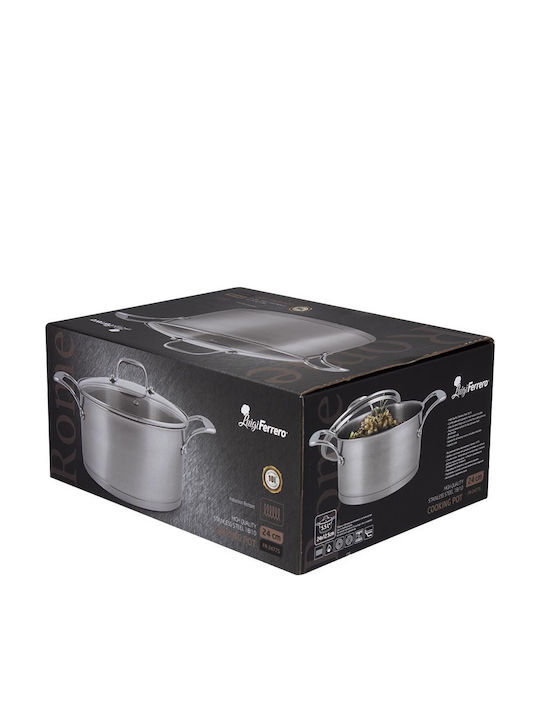 Luigi Ferrero FR-2477S Tiefer Edelstahl-Topf 5.5Es / 24cm