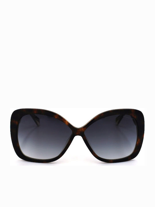 Borbonese Zaffiro Sunglasses with Brown Tartaruga Plastic Frame and Black Lens ZAFFIRO 16