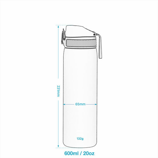 Ion8 Sport Slim Kids Water Bottle Plastic Non Spill Green 600ml