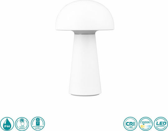 Trio Lighting Lennon Kunststoff Tischlampe LED mit Weiß Schirm und Basis