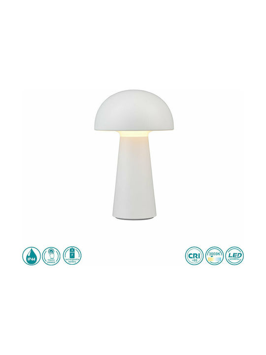 Trio Lighting Lennon Пластмасова Настолна лампа LED с Бял Абажур и Основа