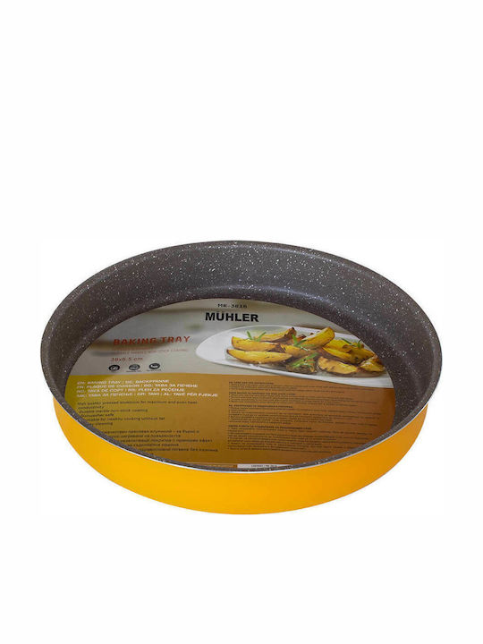 Muhler Baking Pan Round Aluminum with Coating of Stone 38cm