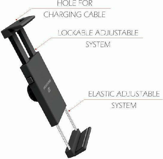 Swissten S-GRIP T1-HK Car Mobile & Tablet Mount 3.5" - 10.5" with Adjustable Hooks Black