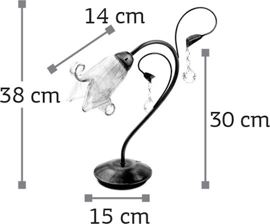 Inlight Metal Table Lamp for Socket E14 with Silver Shade and Base