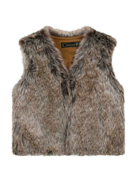 Catimini Urban Faux Wildleder Reversible Gilet CG16013-17-71 Braun Mädchen 3 E