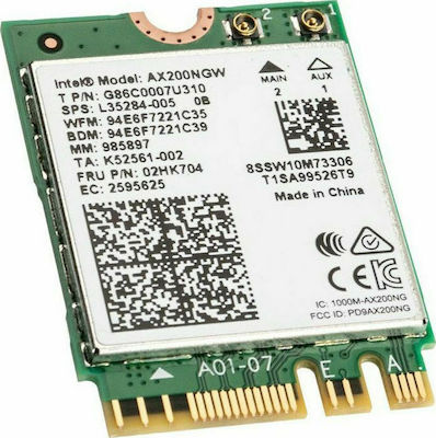 Intel AX200 M.2 Wireless Card Wi‑Fi 6 (2400Mbps) Mini PCI-e Card