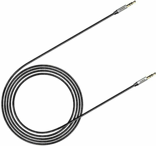 Baseus Cablu Audio 3,5mm Male - 3,5mm Male Negru 1,5m cu Terminale Placate cu Aur CAM30-CS1