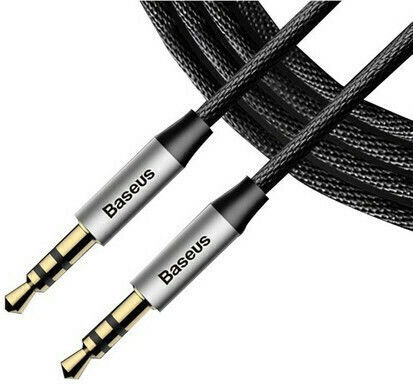 Baseus Cablu Audio 3,5mm Male - 3,5mm Male Negru 1,5m cu Terminale Placate cu Aur CAM30-CS1