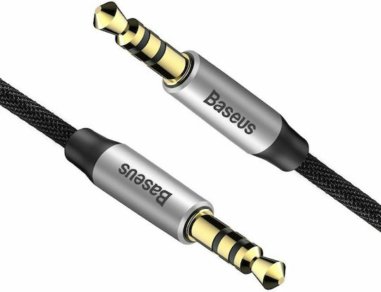 Baseus Cablu Audio 3,5mm Male - 3,5mm Male Negru 1,5m cu Terminale Placate cu Aur CAM30-CS1
