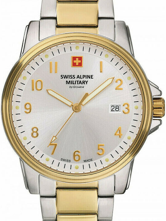 Swiss Alpine Military by Grovana Ρολόι Μπαταρίας με Μεταλλικό Μπρασελέ Swiss Alpine Military by Grovana Ρολόι Μπαταρίας με Μεταλλικό Μπρασελέ
