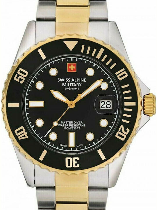 Swiss Alpine Military by Grovana Men's Watch 42mm Battery with Silver Metal Bracelet