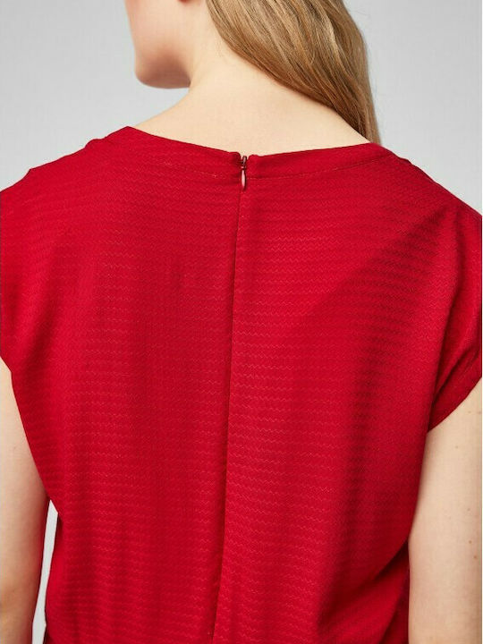 Women's Short Sleeve Jumpsuit Red