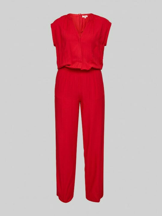 Women's Short Sleeve Jumpsuit Red