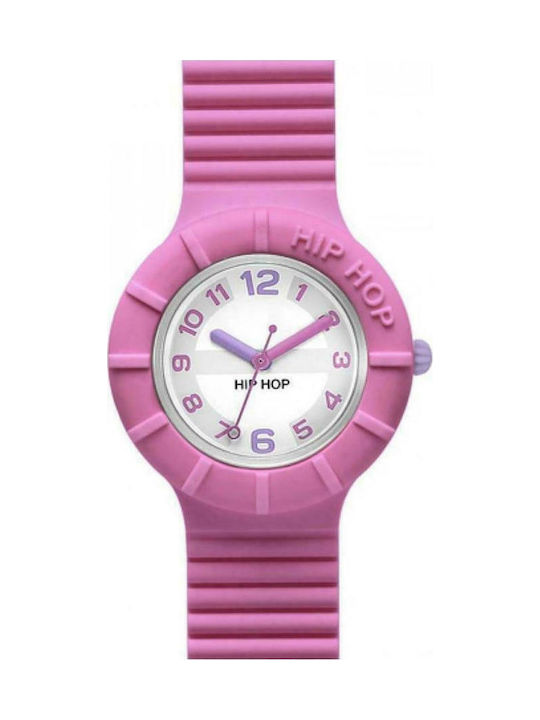 HipHop Melon Watch with Fuchsia Rubber Strap